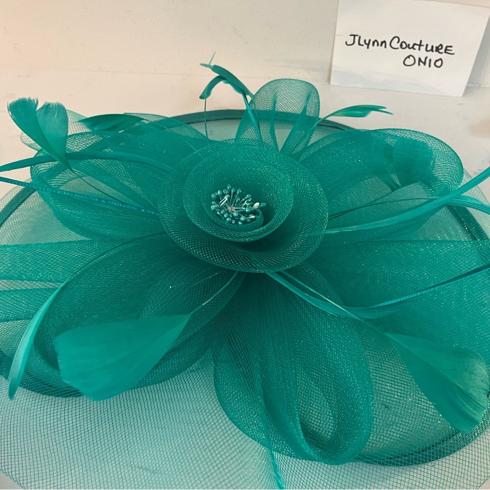 NEW Kentucky Derby Fascinator- Tea party, teal green Hat hat, NEW Fascinator!